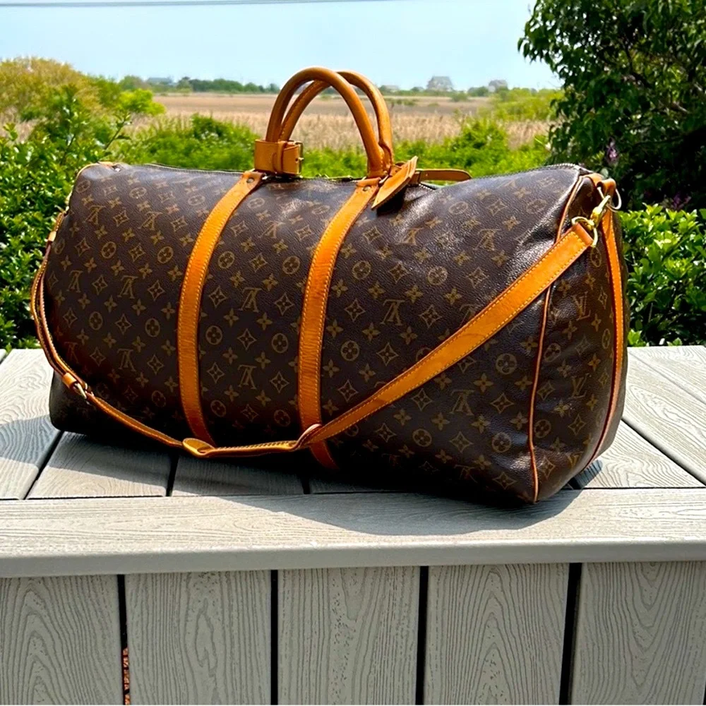Louis Vuitton Monogram Canvas Brown & Tan Travel Duffel